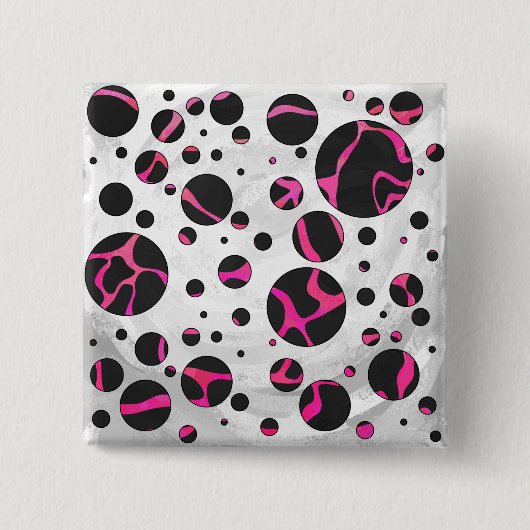 Giraffe Heiß rosa und Schwarz Button (Vorderseite)