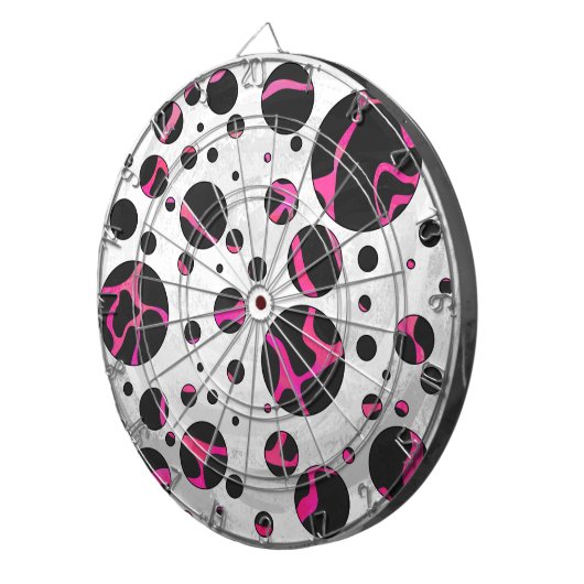 Giraffe Heiß rosa und Schwarz Dartscheibe (Vorderseite rechts)
