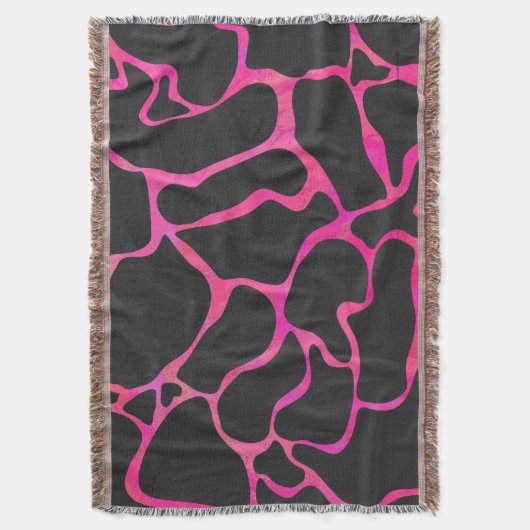 Giraffe Heiß rosa und Schwarz Decke (Vorderseite Vertikal)