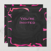 Giraffe Heiß rosa und Schwarz Einladung (Vorne/Hinten)