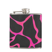 Giraffe Heiß rosa und Schwarz Flachmann (Vorderseite)