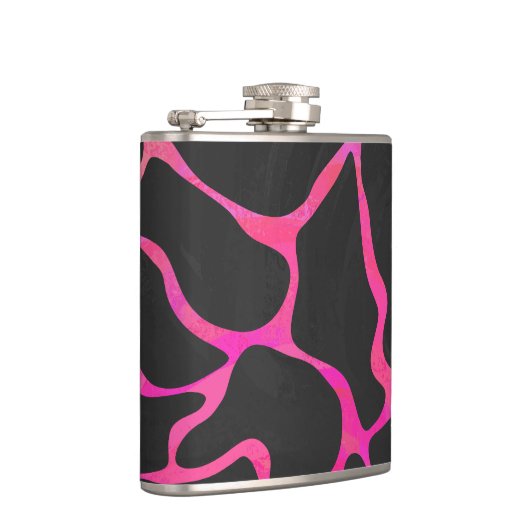 Giraffe Heiß rosa und Schwarz Flachmann (Rechts)