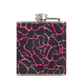 Giraffe Heiß rosa und Schwarz Flachmann (Rückseite)