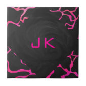 Giraffe Heiß rosa und Schwarz Fliese (Vorderseite)