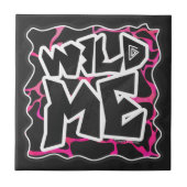 Giraffe Heiß rosa und Schwarz Fliese (Vorderseite)