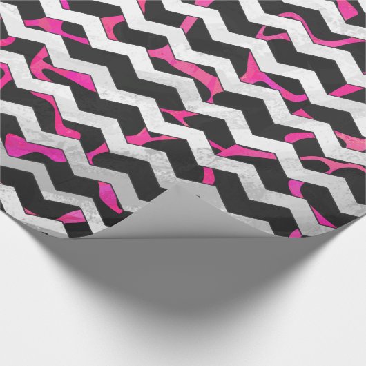 Giraffe Heiß rosa und Schwarz Geschenkpapier (Ecke)