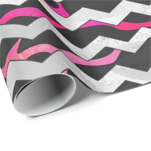 Giraffe Heiß rosa und Schwarz Geschenkpapier (Rolleneckpunkt)