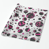 Giraffe Heiß rosa und Schwarz Geschenkpapier (Ungerollt)