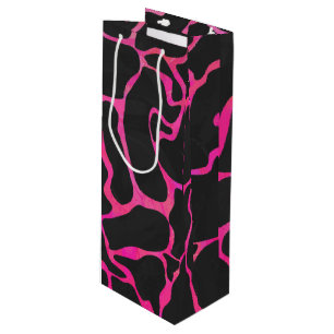 Giraffe Heiß rosa und Schwarz Geschenktüte Für Weinflaschen