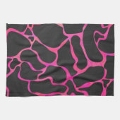 Giraffe Heiß rosa und Schwarz Geschirrtuch (Horizontal)
