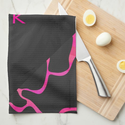 Giraffe Heiß rosa und Schwarz Handtuch (Viertel Falte)