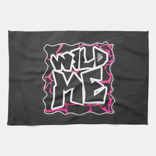 Giraffe Heiß rosa und Schwarz Handtuch (Horizontal)