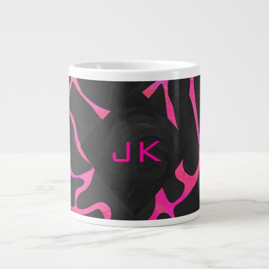 Giraffe Heiß rosa und Schwarz Jumbo-Tasse (Vorderseite)
