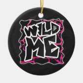 Giraffe Heiß rosa und Schwarz Keramik Ornament (Vorne)