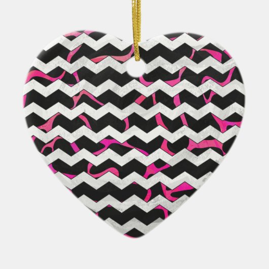 Giraffe Heiß rosa und Schwarz Keramik Ornament (Vorne)