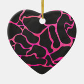 Giraffe Heiß rosa und Schwarz Keramik Ornament (Vorne)