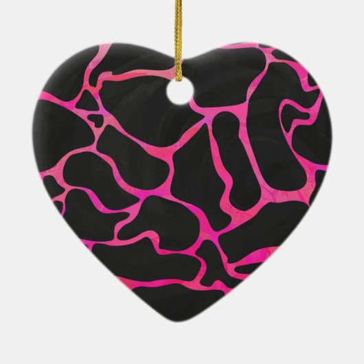 Giraffe Heiß rosa und Schwarz Keramik Ornament (Hinten)