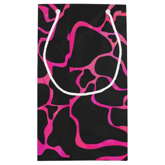 Giraffe Heiß rosa und Schwarz Kleine Geschenktüte (Rückseite)