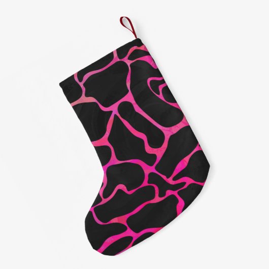 Giraffe Heiß rosa und Schwarz Kleiner Weihnachtsstrumpf (Rückseite (Hängend))