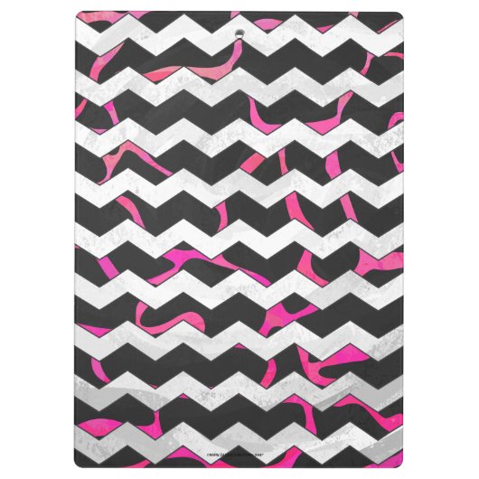 Giraffe Heiß rosa und Schwarz Klemmbrett (Rückseite)