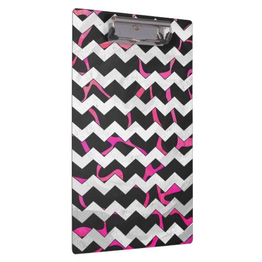 Giraffe Heiß rosa und Schwarz Klemmbrett (Rechts)
