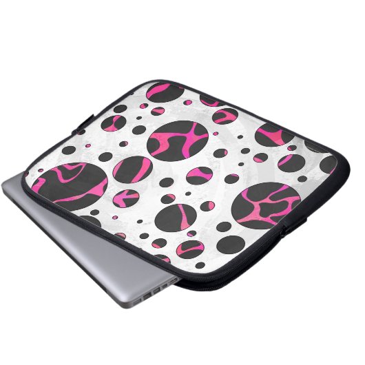 Giraffe Heiß rosa und Schwarz Laptopschutzhülle (Vorne Knopf)