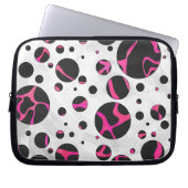 Giraffe Heiß rosa und Schwarz Laptopschutzhülle (Vorderseite)