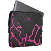 Giraffe Heiß rosa und Schwarz Laptopschutzhülle (Vorne Rechts)