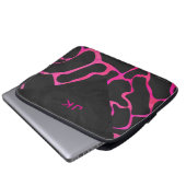 Giraffe Heiß rosa und Schwarz Laptopschutzhülle (Vorne Knopf)