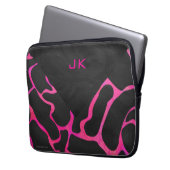 Giraffe Heiß rosa und Schwarz Laptopschutzhülle (Vorderseite Links)