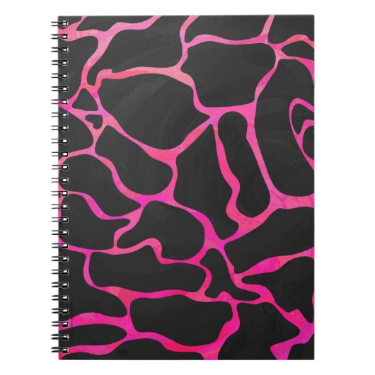 Giraffe Heiß rosa und Schwarz Notizblock (Vorderseite)