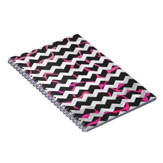 Giraffe Heiß rosa und Schwarz Notizblock (Rechte Seite)