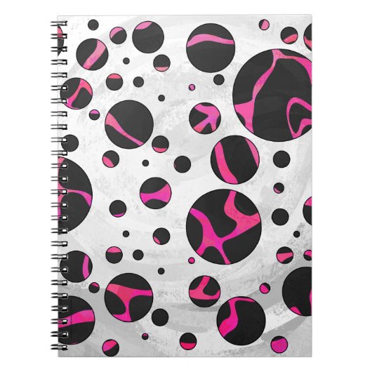 Giraffe Heiß rosa und Schwarz Notizblock (Vorderseite)