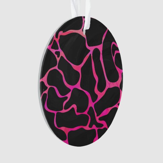 Giraffe Heiß rosa und Schwarz Ornament (Vorderseite)