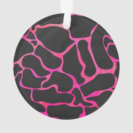 Giraffe Heiß rosa und Schwarz Ornament (Rückseite)