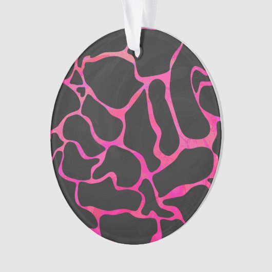 Giraffe Heiß rosa und Schwarz Ornament (Vorderseite)