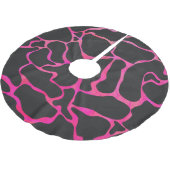 Giraffe Heiß rosa und Schwarz Polyester Weihnachtsbaumdecke (Schrägansicht)