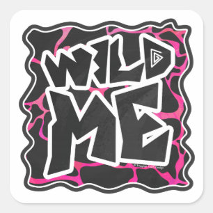 Giraffe Heiß rosa und Schwarz Quadratischer Aufkleber