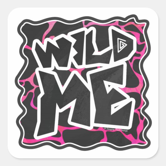 Giraffe Heiß rosa und Schwarz Quadratischer Aufkleber (Vorderseite)