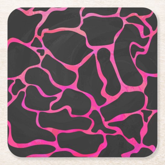 Giraffe Heiß rosa und Schwarz Rechteckiger Pappuntersetzer (Vorderseite)