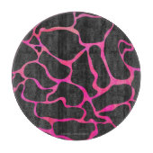 Giraffe Heiß rosa und Schwarz Schneidebrett (Vorderseite)