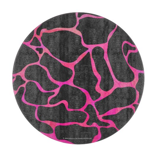 Giraffe Heiß rosa und Schwarz Schneidebrett (Vorderseite)