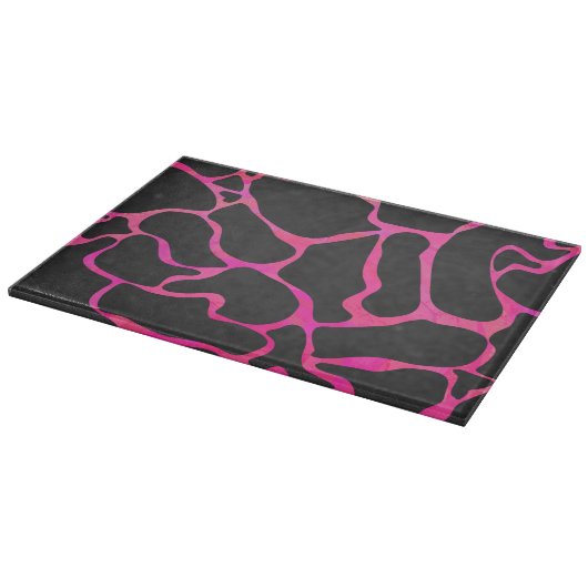 Giraffe Heiß rosa und Schwarz Schneidebrett (Ecke)
