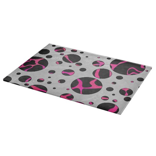 Giraffe Heiß rosa und Schwarz Schneidebrett (Ecke)