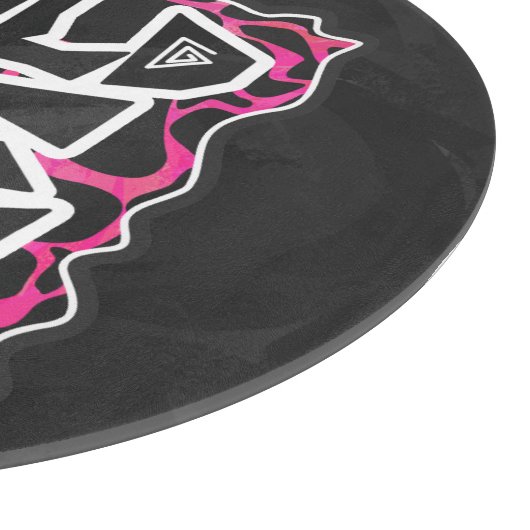 Giraffe Heiß rosa und Schwarz Schneidebrett (Ecke)