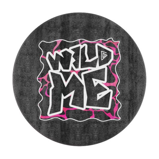 Giraffe Heiß rosa und Schwarz Schneidebrett (Vorderseite)