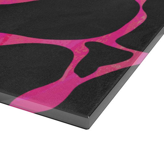 Giraffe Heiß rosa und Schwarz Schneidebrett (Ecke)