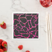 Giraffe Heiß rosa und Schwarz Serviette (Beispiel)