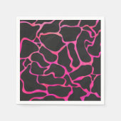 Giraffe Heiß rosa und Schwarz Serviette (Vorderseite)