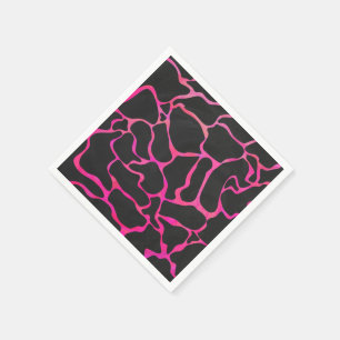 Giraffe Heiß rosa und Schwarz Serviette